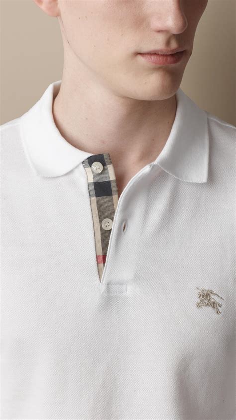 burberry brit polo white|burberry polo shirts men's outlet.